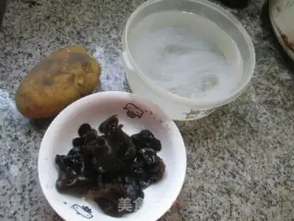 Make ♪ Black-muck potato fried fans ♪ step 0