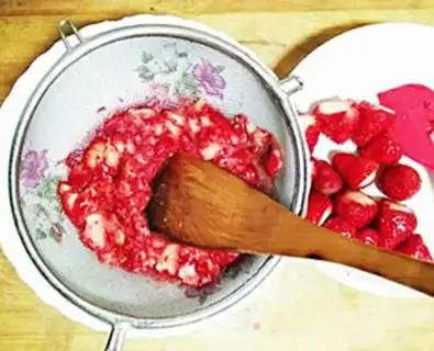 Make Strawberry sauce step 1