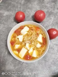 Make Sour tofu, gold and mushroom soup step 6
