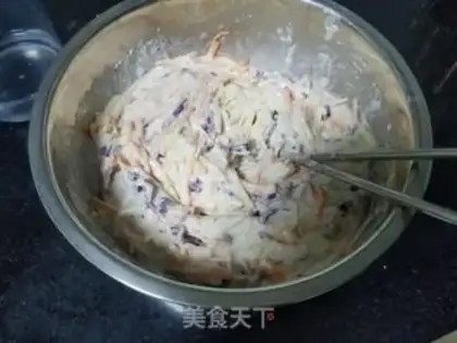 Make Three-colour vegetable pancakes step 1