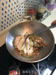 Make Beef cheese rice step 1