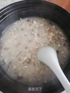 Make Chicken mushroom congee step 4