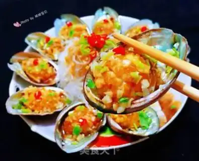 Make Garlic fans steam abalone step 11