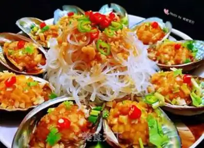 Make Garlic fans steam abalone step 12