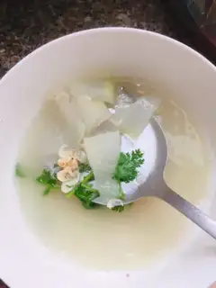 Make A melon-bread soup step 2