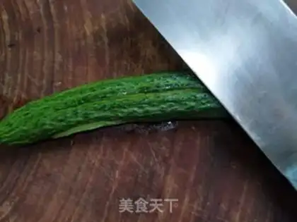 Make cucumber with a golden pin mushroom step 0