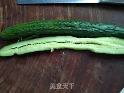 Make cucumber with a golden pin mushroom step 1