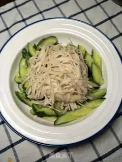 Make cucumber with a golden pin mushroom step 5