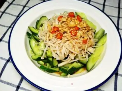 Make cucumber with a golden pin mushroom step 7