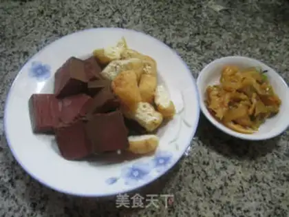 Make Soy tofu for veggied duck blood step 0