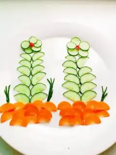 Make cucumber carrot platter step 6