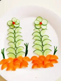 Make cucumber carrot platter step 8