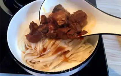 Make Red beef noodles step 6