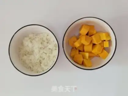 Make Pumpkin rice step 1