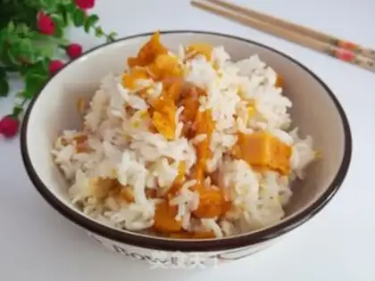 Make Pumpkin rice step 5