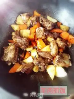 Make Home-based lamb-cooked rice step 7