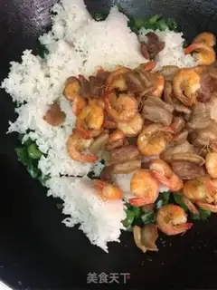 Make Shrimp mustard blue fried rice step 10