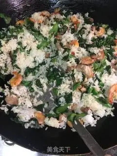 Make Shrimp mustard blue fried rice step 11