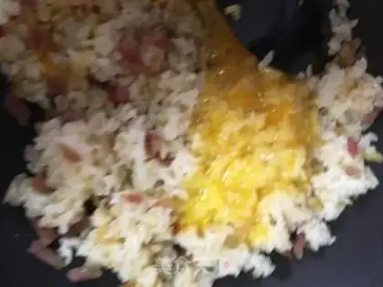 Make Squeeze sausages and fried rice step 8