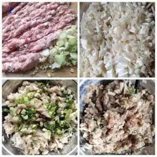 Make Golden pins and mushrooms and meat step 0