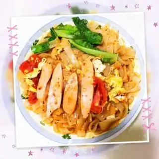 Make Red, yellow, green, three-coloured meat step 5