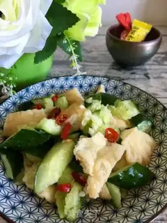 Make A cucumber with noodles step 13