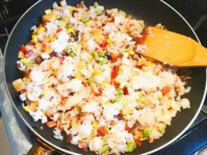 Make Pumpkin fried rice step 6