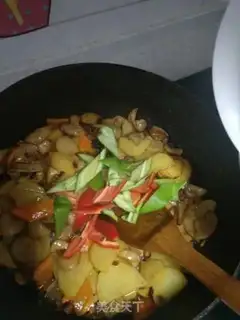 Make Almond mushrooms burning potatoes step 8