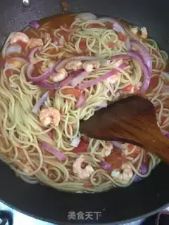 Make Shrimp tomato pasta step 10