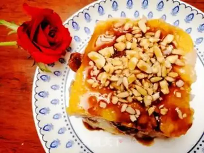 Make Sweet peanuts with iced rice cake step 11