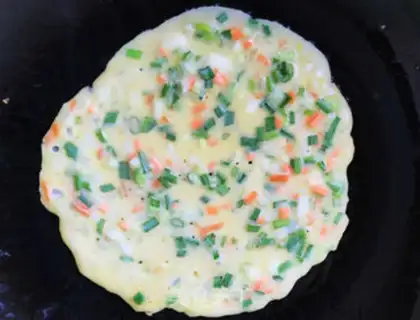 Make Homemade egg pancakes step 4