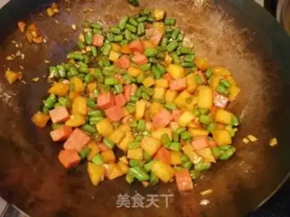 Make Chicken bean bean rice step 3
