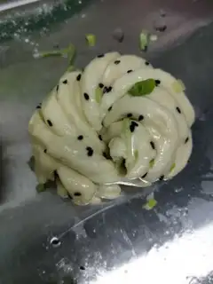 Make Onion black sesame rolls step 8
