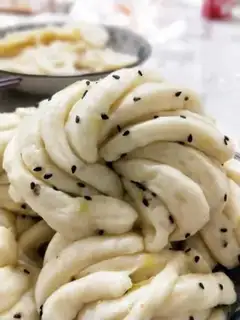 Make Onion black sesame rolls step 11