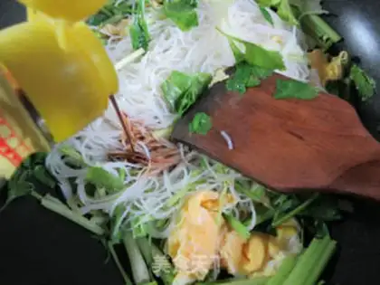 Make Duck egg celery fried rice noodles step 5