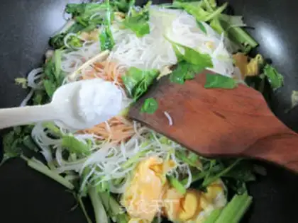 Make Duck egg celery fried rice noodles step 6