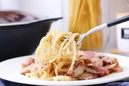 Make Butter bacon pasta step 11