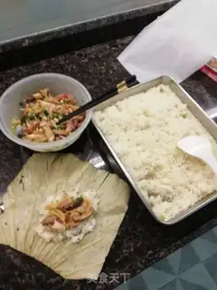 Make Haffle rice chicken step 2