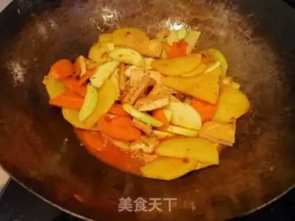 Make Fish-fruit potato chips and vegetables step 16