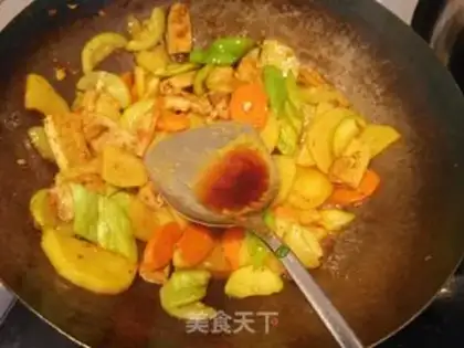 Make Fish-fruit potato chips and vegetables step 19