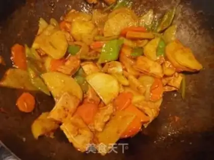 Make Fish-fruit potato chips and vegetables step 21