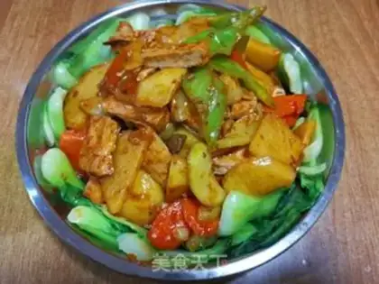 Make Fish-fruit potato chips and vegetables step 23