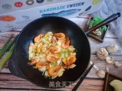 Make Iron pan shrimp cabbage step 11