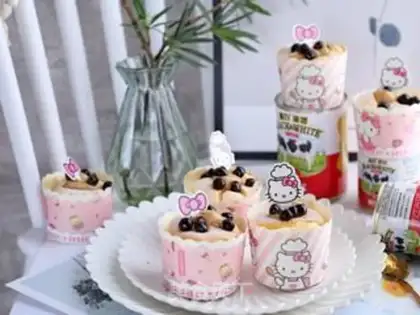 Make Pearl milk, tea and heart cake step 20