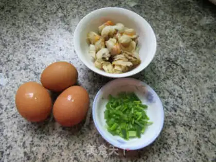 Make Scallops, fried eggs step 0