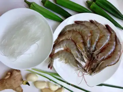 Make Autumn fan shrimp step 0