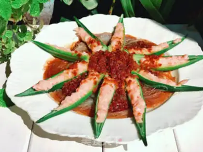 Make Autumn fan shrimp step 7