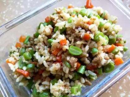 Make Beef bean horned rice step 5