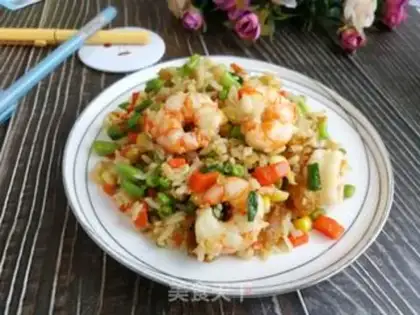 Make Shrimp greasy rice step 6
