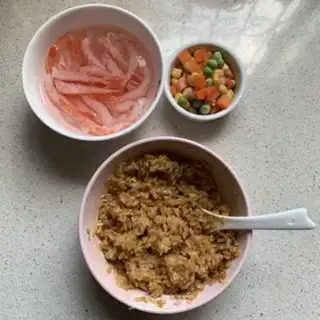 Make Soy shrimp fried rice step 3